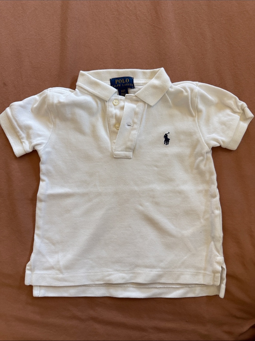 Polo by Ralph Lauren White Boys' Polo with Navy Logo